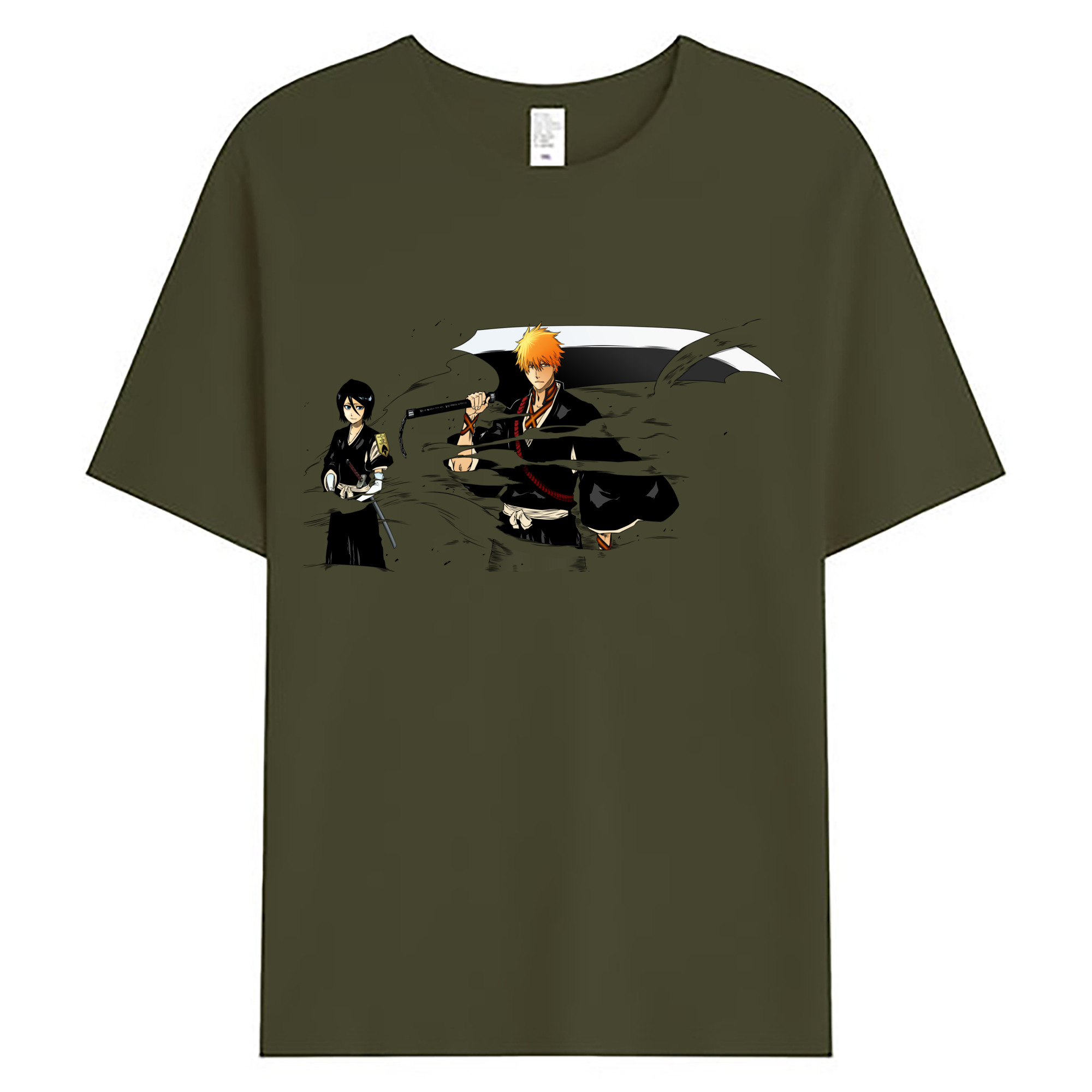 （画像用） ブリーチ 黒崎一護（くろさき いちご）BLEACH Kurosaki Ichigo 綿100％ メンズ半袖Tシャツ｜肌触りやわらか＆通気性